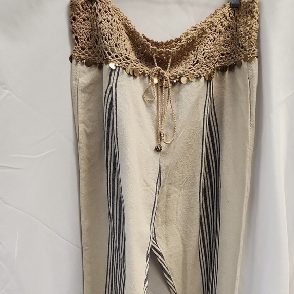 NWTS FREE PEOPLE EMBELLISHED HARLEM PANTS (M) - Picture 2 of 10